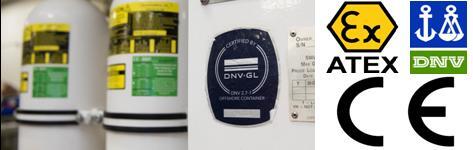 DNV, CE, ATEX DNV, CE, ATEX